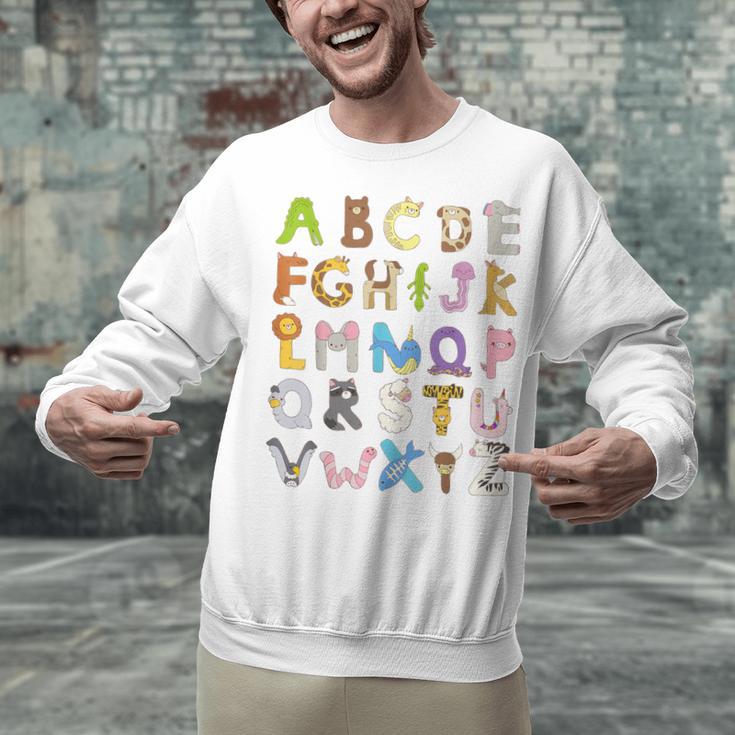 ABC Animals Alphabet Graphic Boys Girls Kindergarten Teacher Unisex Sweatshirt, gift for family, gift for coworker