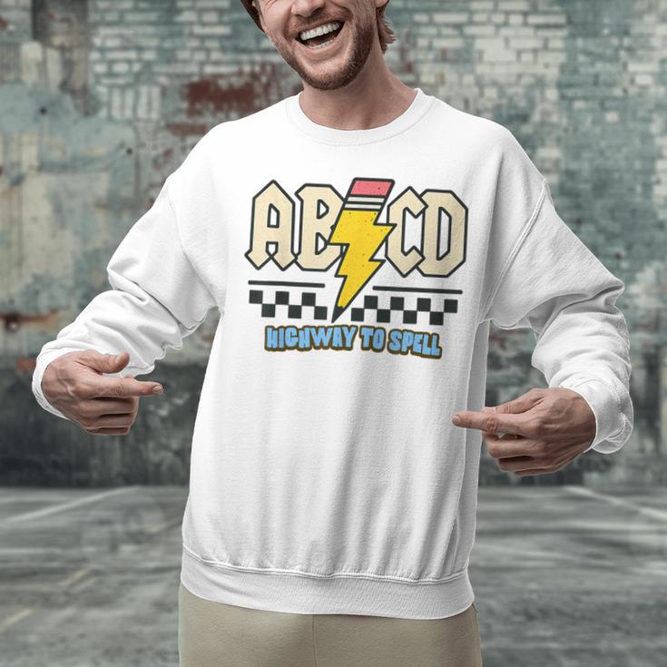 ABCD Highway To Spell Pencil Teacher & Student Font Me Unisex Sweatshirt, gift for family, gift for coworker