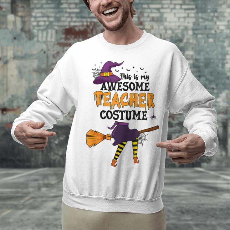 This Is My Awesome Teacher Costume Halloween Witch Unisex Sweatshirt, gift for family, gift for coworker This Is My Awesome Teacher Costume Halloween Witch Unisex Sweatshirt, gift for family, gift for coworker