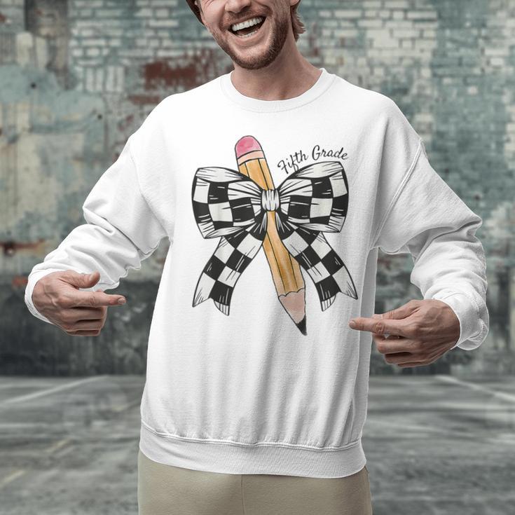 Back To School Hello Fifth Grade Teacher Coquette Pencil Bow Unisex Sweatshirt, gift for family, gift for coworker