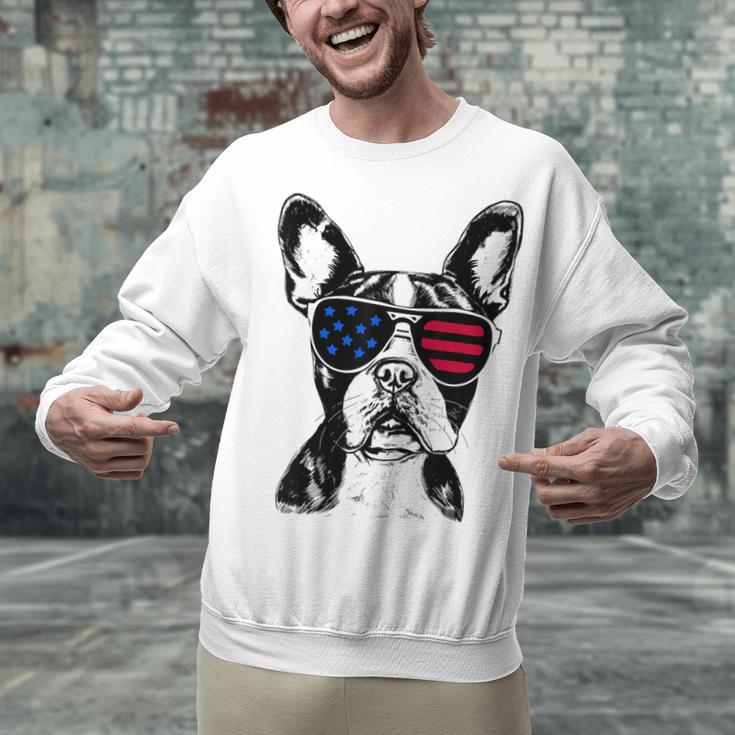 Boston Terrier Dog 4th July America USA Flag Men Women Kids Unisex Sweatshirt, Boston Terrier 4th Of July Sweatshirts, gift for family, gift for coworker