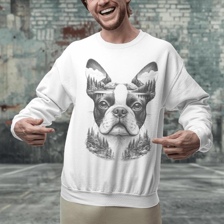 Boston Terrier Dog Bostie Nature Memorial Idea Men Women Unisex Sweatshirt, gift for family, gift for coworker
