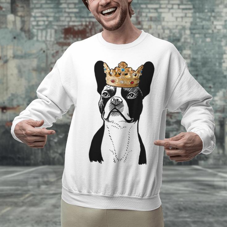 Boston Terrier Dog Wearing Crown For Men Women Girls Kids Unisex Sweatshirt, gift for family, gift for coworker