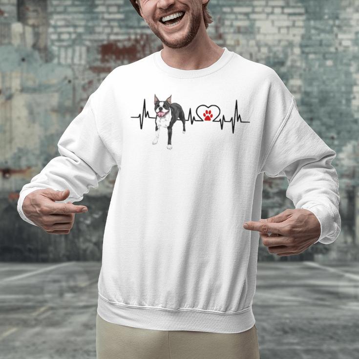 Boston Terrier EKG Heartbeat Heart Line Dog Lovers Unisex Sweatshirt, gift for family, gift for coworker