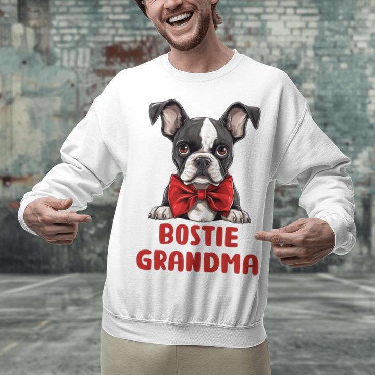 Boston Terrier Grandma Dog Lovers Puppy Bostie Owner Unisex Sweatshirt, gift for family, gift for coworker