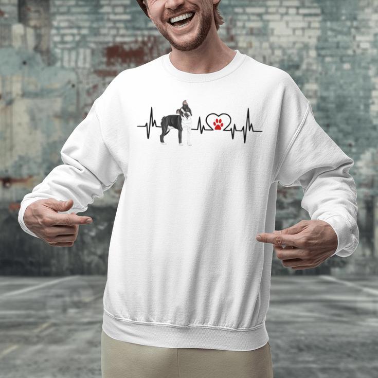 Boston Terrier Heartbeat Heart Line Unisex Sweatshirt, gift for family, gift for coworker