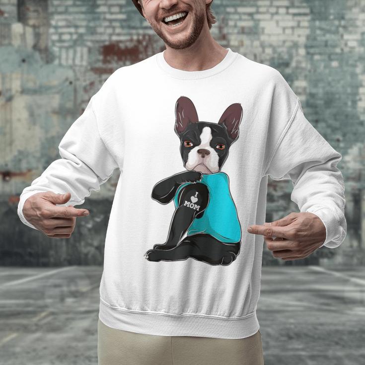 Boston Terrier I Love Mom Apparel Unisex Sweatshirt, Boston Terrier Mom Sweatshirts, gift for family, gift for coworker