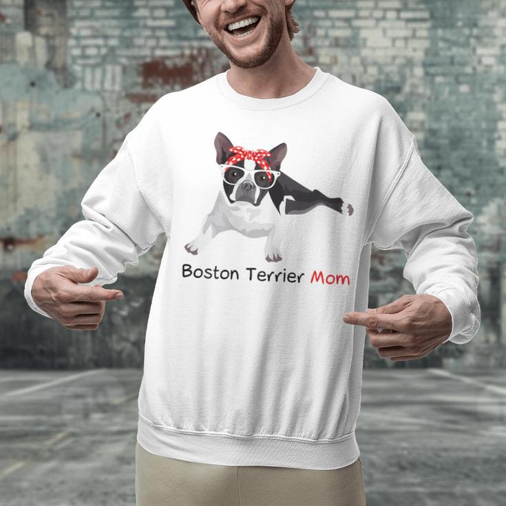 Boston Terrier Mom Bandana Boston Terrier Dog Unisex Sweatshirt, Boston Terrier Mom Sweatshirts, gift for family, gift for coworker