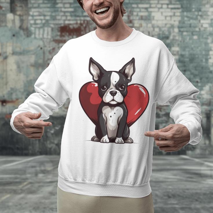 Boston Terrier Mom Dad Bostie Dog Lover Valentines Day Unisex Sweatshirt, Boston Terrier Mom Sweatshirts, Boston Terrier Dad Sweatshirts, gift for family, gift for coworker