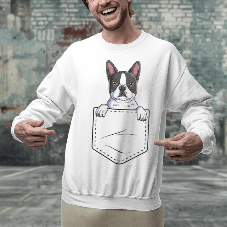 Boston Terrier In The Pocket Cute Boston Terrier Dog Lovers Men Women Girls Kids Unisex Sweatshirt, gift for family, gift for coworker