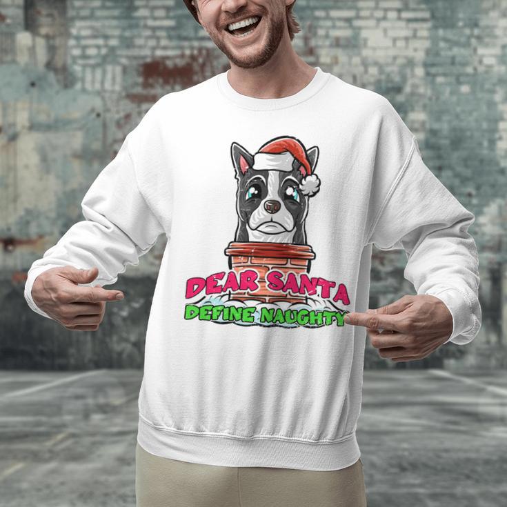 Boston Terrier Santa Claus Christmas Dog Unisex Sweatshirt, Boston Terrier Christmas Sweatshirts, gift for family, gift for coworker