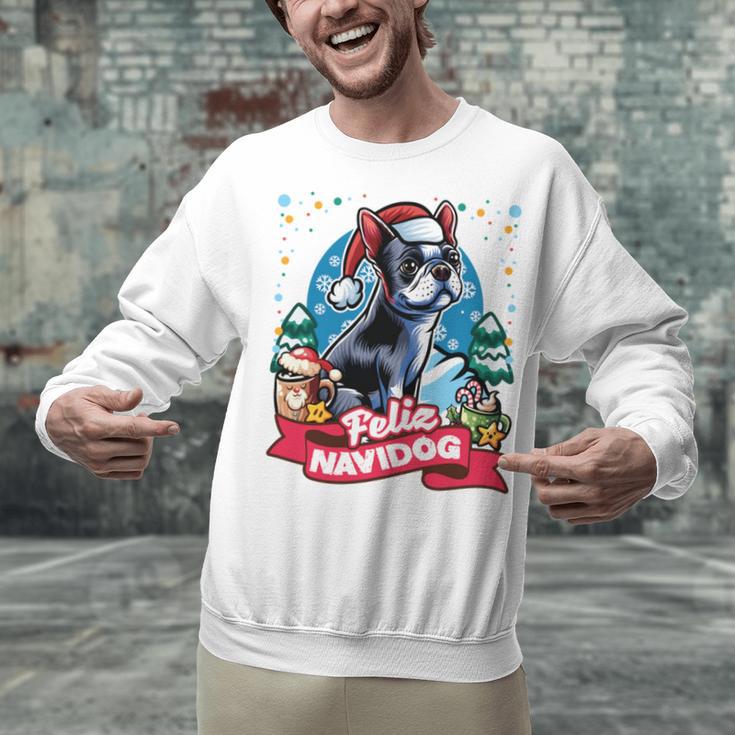 Boston Terrier Santa Claus Coffee Mug Merry Christmas Dogs Unisex Sweatshirt, Boston Terrier Christmas Sweatshirts, gift for family, gift for coworker