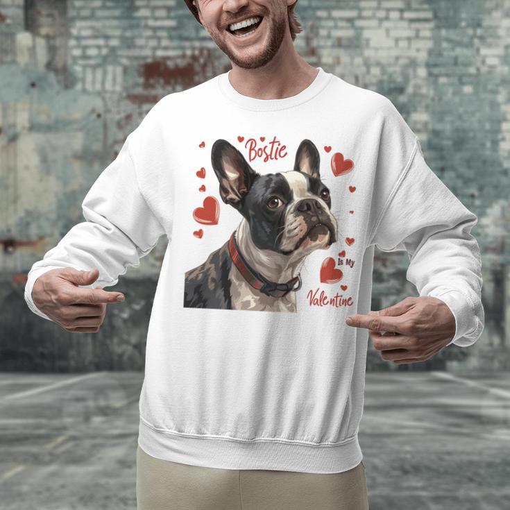 Boston Terrier Is My Valentine Cute Pet Dog Owner Valentine Unisex Sweatshirt, gift for family, gift for coworker