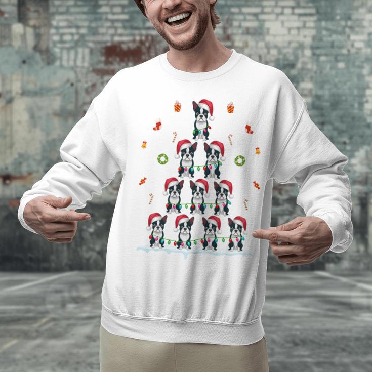 Boston Terrier Xmas Tree Lights For Men Women Boston Terrier Unisex Sweatshirt, gift for family, gift for coworker