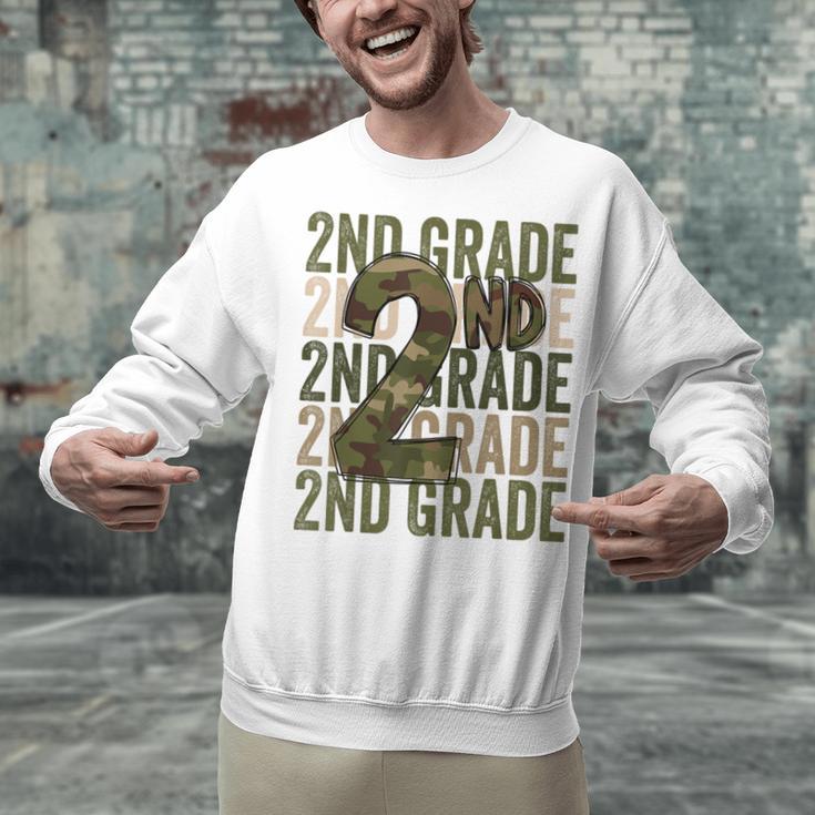 Camo Team 2nd Grade Squad Back To School Teacher Kids Boys Unisex Sweatshirt, 2nd Grade Teacher Sweatshirts, gift for family, gift for coworker