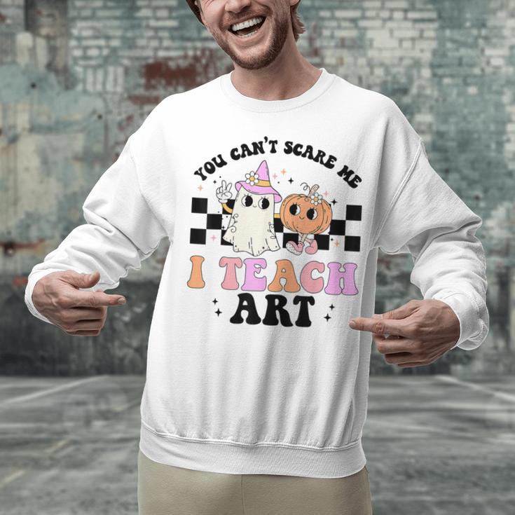You Can't Scare Me I Teach Art Retro Teacher Ghost Halloween Unisex Sweatshirt, gift for family, gift for coworker You Can't Scare Me I Teach Art Retro Teacher Ghost Halloween Unisex Sweatshirt, gift for family, gift for coworker