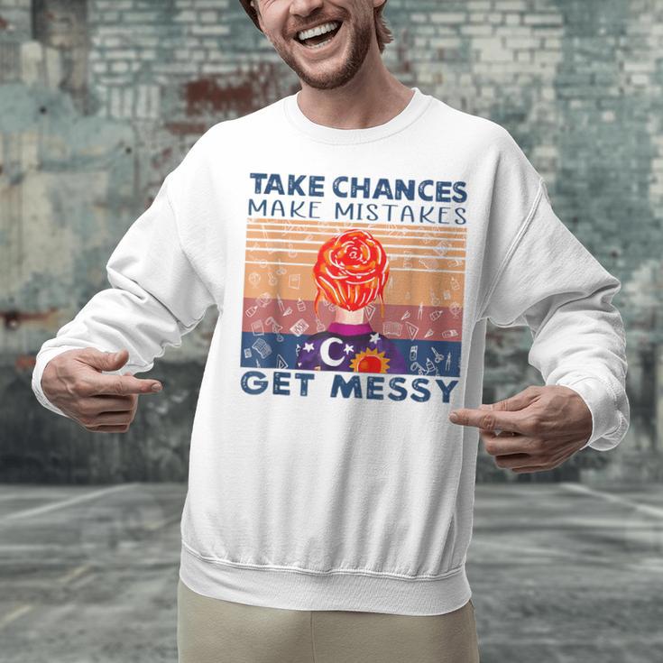 Take Chances Make Mistakes Get Messy Vintage Teacher Life Unisex Sweatshirt, gift for family, gift for coworker Take Chances Make Mistakes Get Messy Vintage Teacher Life Unisex Sweatshirt, gift for family, gift for coworker