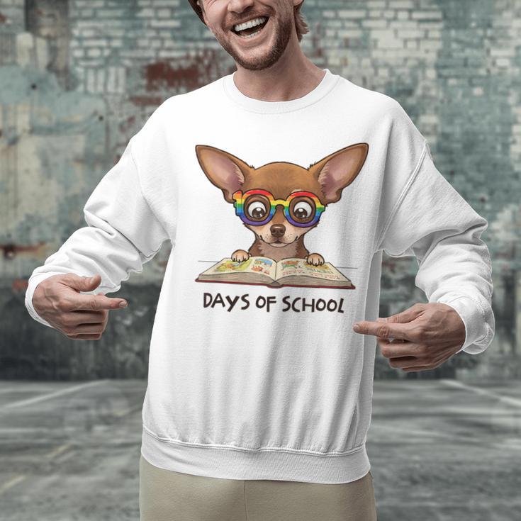 Chihuahua 100 Days Of School Rainbow Glasses Teacher Unisex Sweatshirt, gift for family, gift for coworker Chihuahua 100 Days Of School Rainbow Glasses Teacher Unisex Sweatshirt, gift for family, gift for coworker