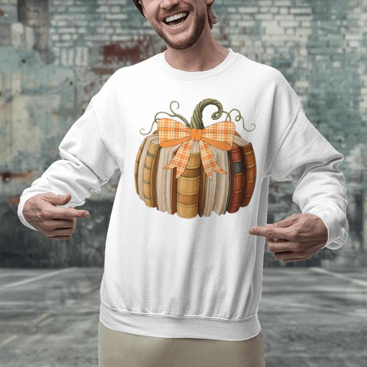 Fall Book Pumpkin Halloween Teacher Librarian Thanksgiving Unisex Sweatshirt, gift for family, gift for coworker Fall Book Pumpkin Halloween Teacher Librarian Thanksgiving Unisex Sweatshirt, gift for family, gift for coworker