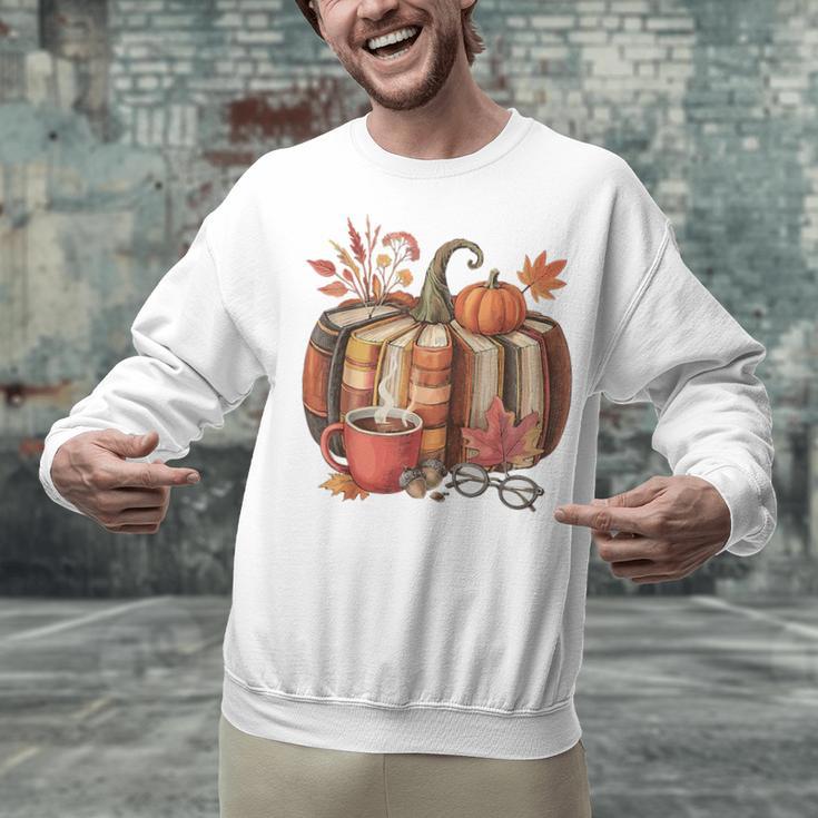 Fall Book Pumpkin Retro Reading Halloween Teacher Unisex Sweatshirt, gift for family, gift for coworker Fall Book Pumpkin Retro Reading Halloween Teacher Unisex Sweatshirt, gift for family, gift for coworker