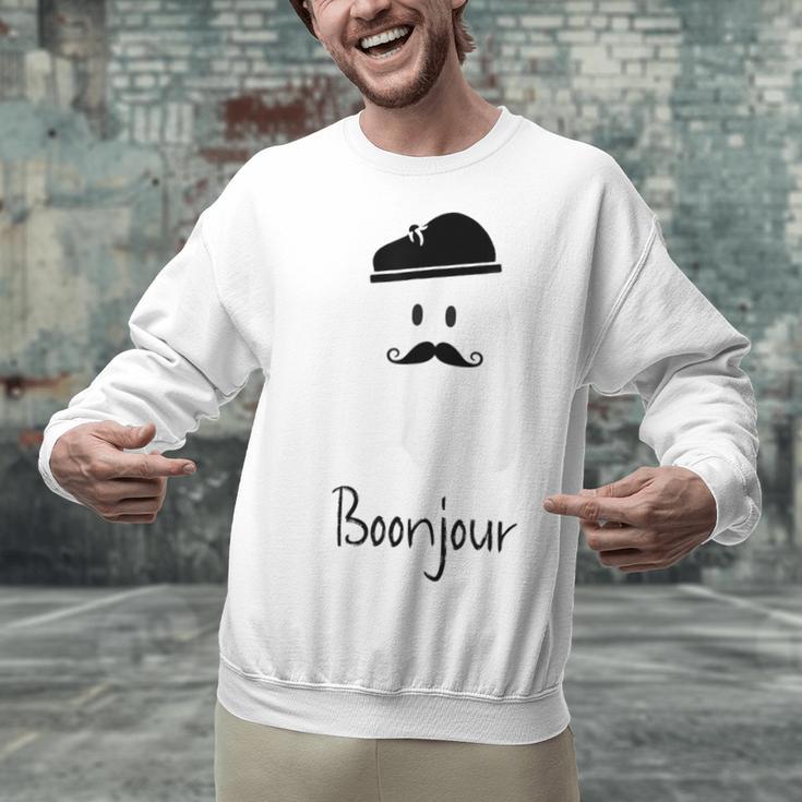 French Teacher Halloween Bonjour Ghost Unisex Sweatshirt, gift for family, gift for coworker French Teacher Halloween Bonjour Ghost Unisex Sweatshirt, gift for family, gift for coworker
