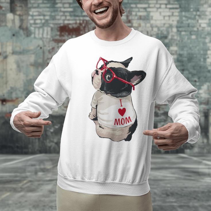 Girls I Heart Mom Love Mama Boston Terrier Dog Lover Unisex Sweatshirt, Boston Terrier Mom Sweatshirts, gift for family, gift for coworker