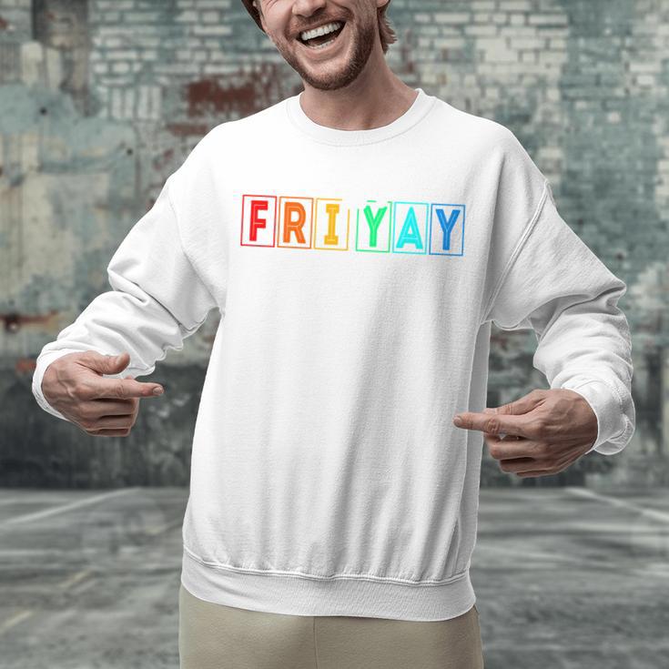 Happy Fri Yay Teacher Friday Unisex Sweatshirt, gift for family, gift for coworker Happy Fri Yay Teacher Friday Unisex Sweatshirt, gift for family, gift for coworker