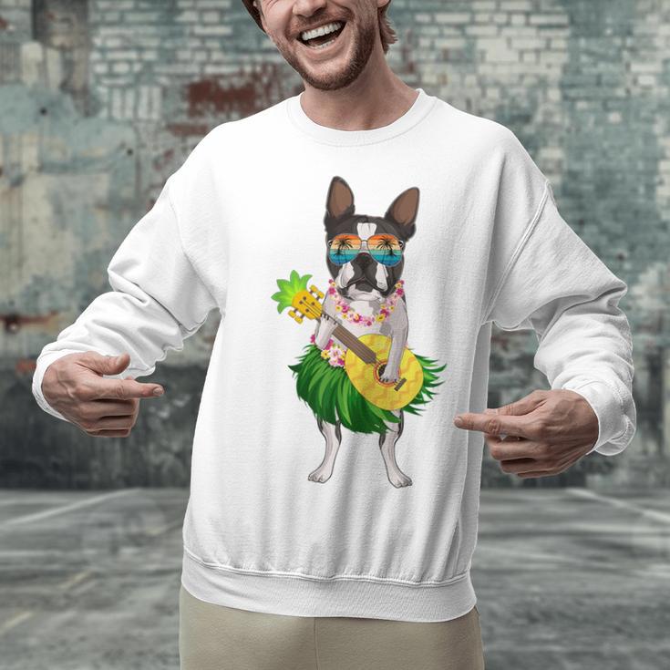 Hawaiian Boston Terrier Dog Pineapple Ukulele Summer For Men Women Girls Kids Unisex Sweatshirt, gift for family, gift for coworker