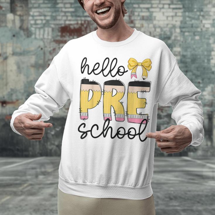 Hello Pre-K Preschool Back To School First Day Teacher Kids Unisex Sweatshirt, gift for family, gift for coworker Hello Pre-K Preschool Back To School First Day Teacher Kids Unisex Sweatshirt, gift for family, gift for coworker