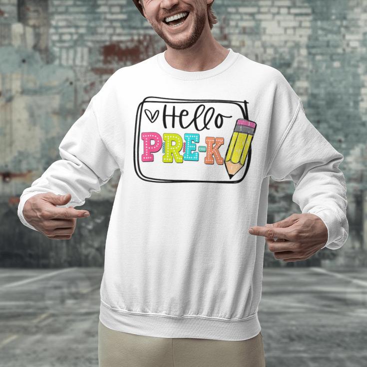 Hello Pre-K Team Preschool Teacher Kids Back To School Unisex Sweatshirt, gift for family, gift for coworker Hello Pre-K Team Preschool Teacher Kids Back To School Unisex Sweatshirt, gift for family, gift for coworker