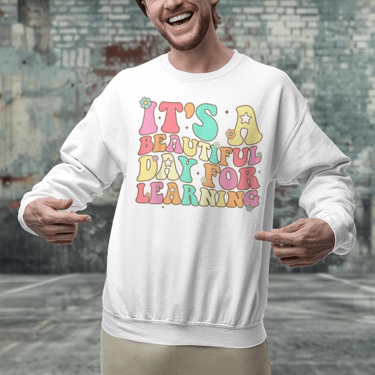 It's Beautiful Day For Learning Retro Teacher Students Women Unisex Sweatshirt, gift for family, gift for coworker