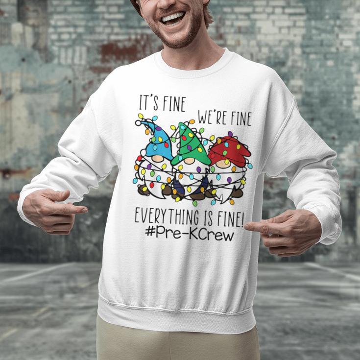 It's Fine We'Re Fine Gnome Pre-K Teacher Christmas Light For Men Women Unisex Sweatshirt, gift for family, gift for coworker It's Fine We'Re Fine Gnome Pre-K Teacher Christmas Light For Men Women Unisex Sweatshirt, gift for family, gift for coworker