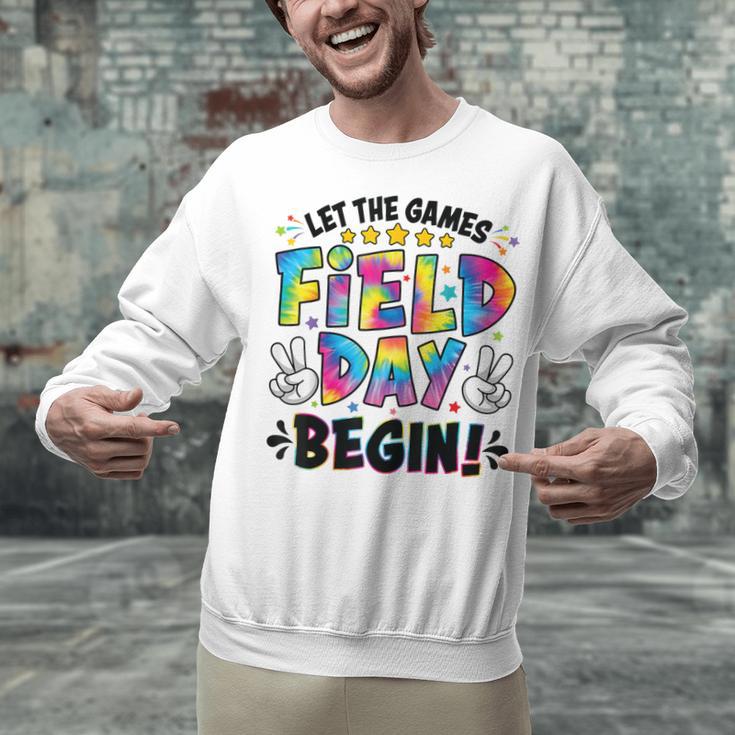 Let The Games Field Day Begin Tie Dye Adults Teacher Kids Unisex Sweatshirt, gift for family, gift for coworker