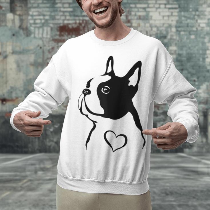 I Love My Boston Terrier Dog With Heart Unisex Sweatshirt, gift for family, gift for coworker
