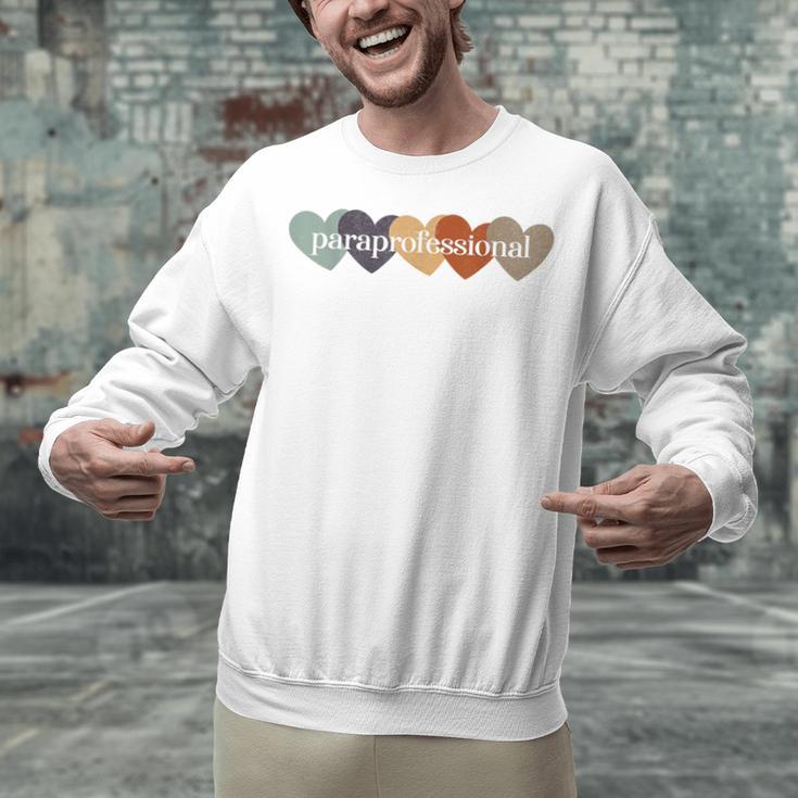 Paraprofessional Teacher Hearts Back To School Teach Rainbow Men Women Kids Unisex Sweatshirt, gift for family, gift for coworker Paraprofessional Teacher Hearts Back To School Teach Rainbow Men Women Kids Unisex Sweatshirt, gift for family, gift for coworker