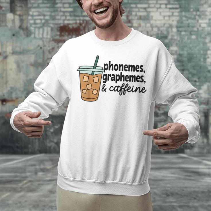 Phonemes Graphemes And Caffeine Coffee Teacher Appreciation Unisex Sweatshirt, gift for family, gift for coworker Phonemes Graphemes And Caffeine Coffee Teacher Appreciation Unisex Sweatshirt, gift for family, gift for coworker