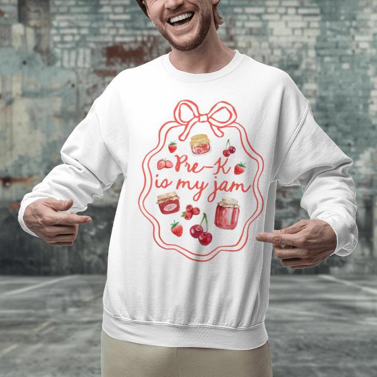 Preschool Pre-K Is My Jam Strawberry Girl Teacher Kids Unisex Sweatshirt, gift for family, gift for coworker Preschool Pre-K Is My Jam Strawberry Girl Teacher Kids Unisex Sweatshirt, gift for family, gift for coworker