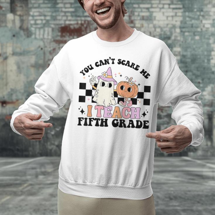Retro You Can't Scare Me I Teach 5th Grade Teacher Halloween Unisex Sweatshirt, gift for family, gift for coworker