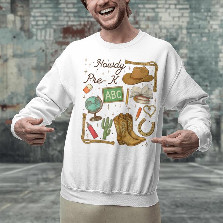 Retro Howdy Pre-K Back To School Western Teacher Unisex Sweatshirt, gift for family, gift for coworker