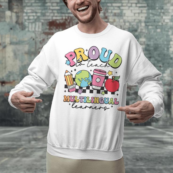 Retro Proud To Teach Multilingual Learners English Teacher Unisex Sweatshirt, English Teacher Sweatshirts, gift for family, gift for coworker Retro Proud To Teach Multilingual Learners English Teacher Unisex Sweatshirt, English Teacher Sweatshirts, gift for family, gift for coworker