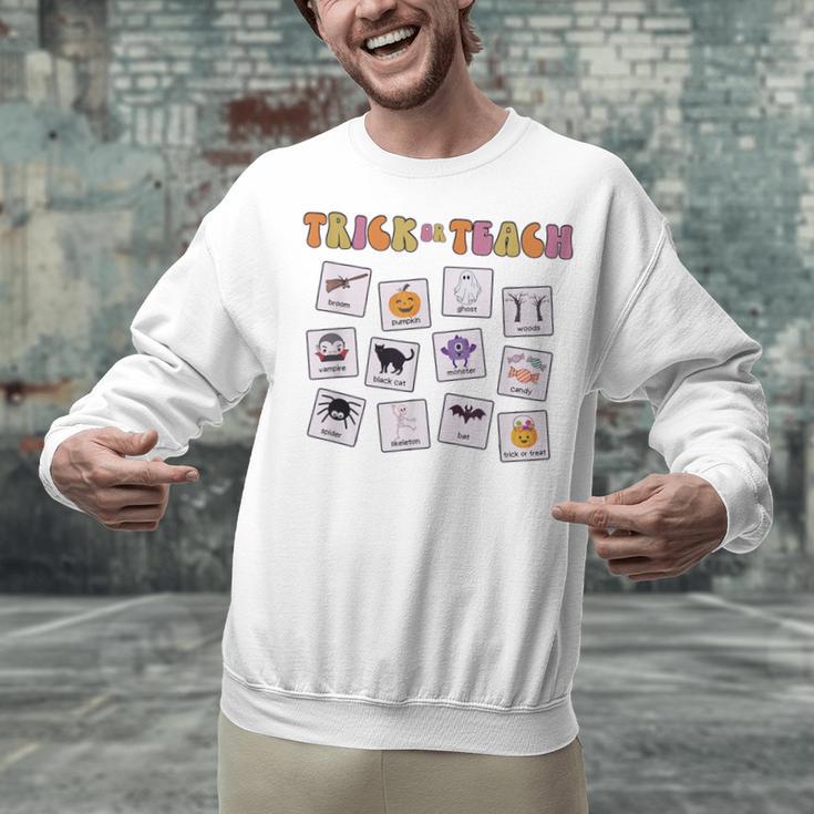 Retro Trick Or Treat Halloween Special Education Teacher Unisex Sweatshirt, gift for family, gift for coworker