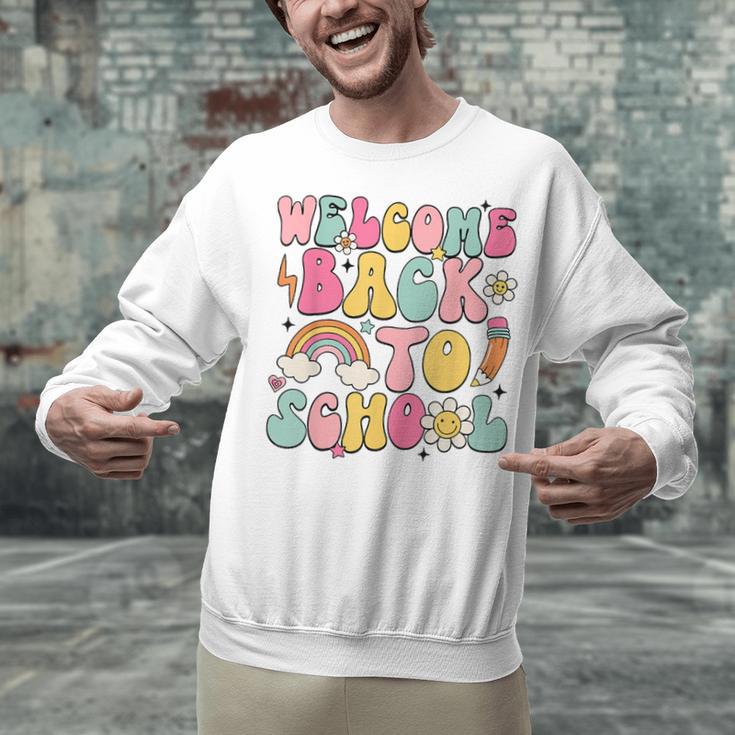 Retro Welcome Back To School Teacher Appreciation Boys Girls Unisex Sweatshirt, gift for family, gift for coworker