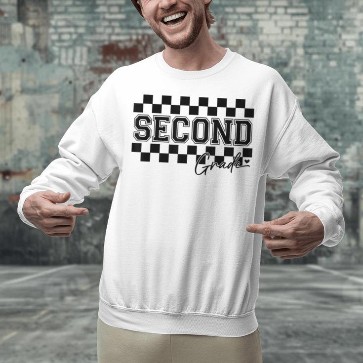 Second Grade Checkered Teacher 1st Day Back To School Women Unisex Sweatshirt, gift for family, gift for coworker Second Grade Checkered Teacher 1st Day Back To School Women Unisex Sweatshirt, gift for family, gift for coworker