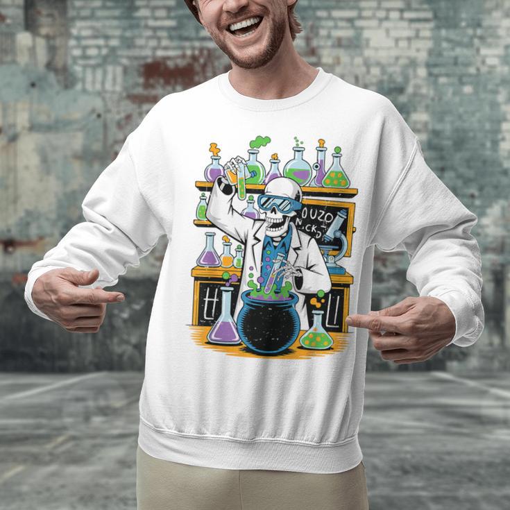 Skeleton Mad Scientist Halloween Costume Science Teacher Unisex Sweatshirt, Science Teacher Sweatshirts, gift for family, gift for coworker Skeleton Mad Scientist Halloween Costume Science Teacher Unisex Sweatshirt, Science Teacher Sweatshirts, gift for family, gift for coworker