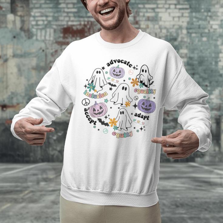 Special Education Teacher Halloween Pumpkin Ghost Inclusion Unisex Sweatshirt, gift for family, gift for coworker Special Education Teacher Halloween Pumpkin Ghost Inclusion Unisex Sweatshirt, gift for family, gift for coworker