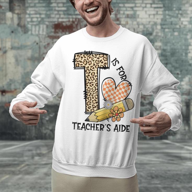 T Is For Teacher’s Aide Back To First Day Of School Leopard Men Women Girls Kids Unisex Sweatshirt, gift for family, gift for coworker T Is For Teacher’s Aide Back To First Day Of School Leopard Men Women Girls Kids Unisex Sweatshirt, gift for family, gift for coworker