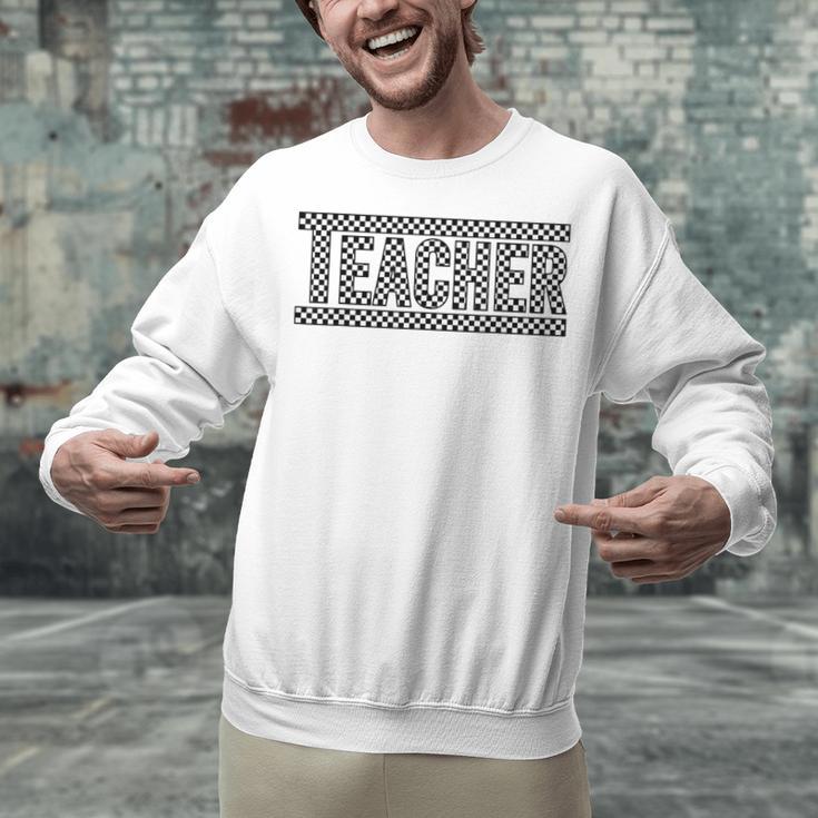 Teacher Checkered Racing Teacher Appreciation Men Women Unisex Sweatshirt, gift for family, gift for coworker