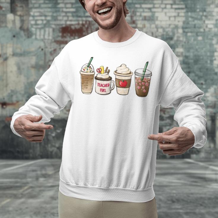 Teacher Fuel Coffee Teacher Mug Latte Iced Coffee Fall Unisex Sweatshirt, gift for family, gift for coworker Teacher Fuel Coffee Teacher Mug Latte Iced Coffee Fall Unisex Sweatshirt, gift for family, gift for coworker