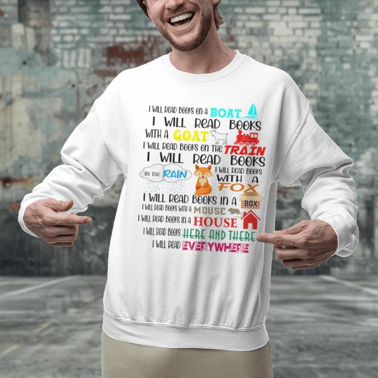 Teacher I Will Read Book On Boat Kids Women Bookworm Unisex Sweatshirt, gift for family, gift for coworker Teacher I Will Read Book On Boat Kids Women Bookworm Unisex Sweatshirt, gift for family, gift for coworker