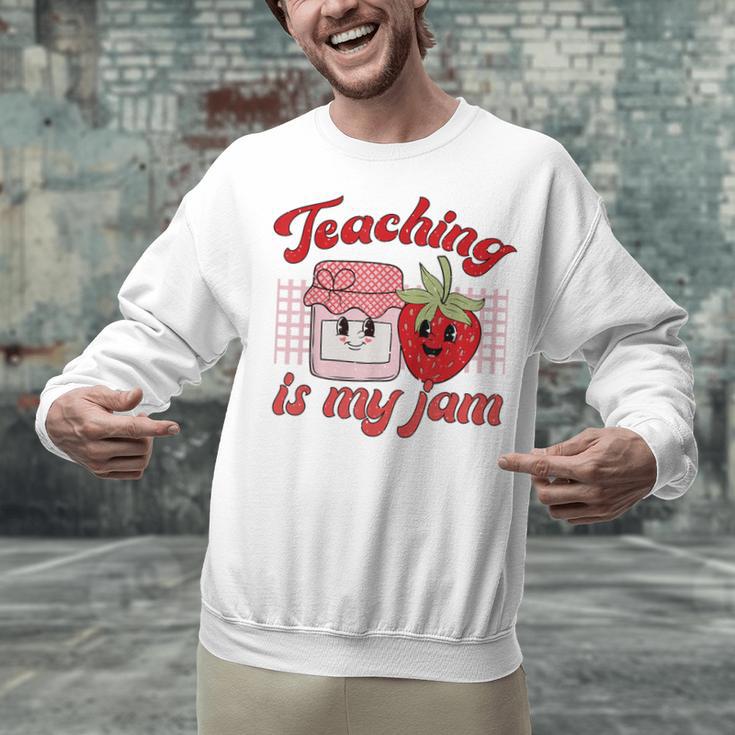 Teaching Is My Jam Cute Strawberry For Women Teachers Unisex Sweatshirt, gift for family, gift for coworker